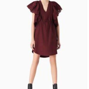 See By Chloe Cotton Burgundy Mini Dress Size 4 NWT